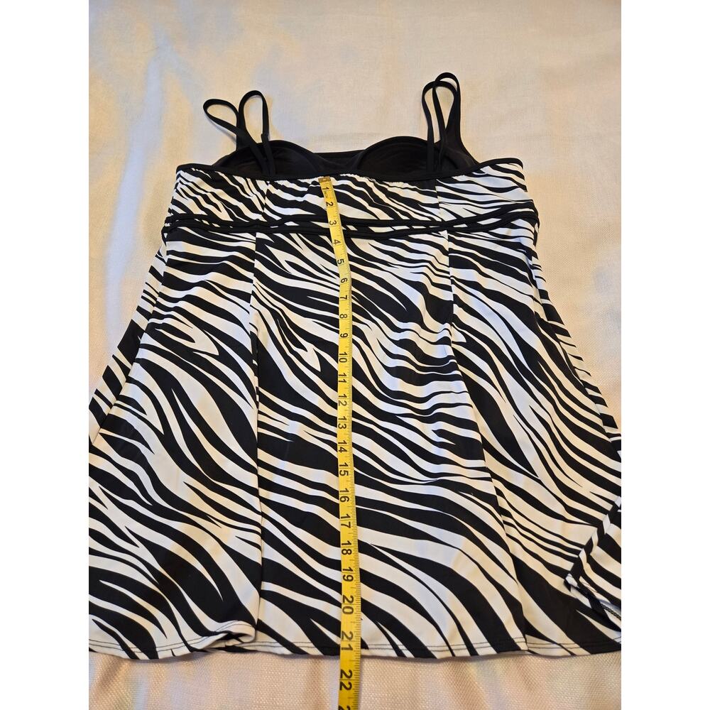 GREAT LENGTHS SWIM Black White Zebra Print Swim Dress Size 20 - Picture 5 of 8